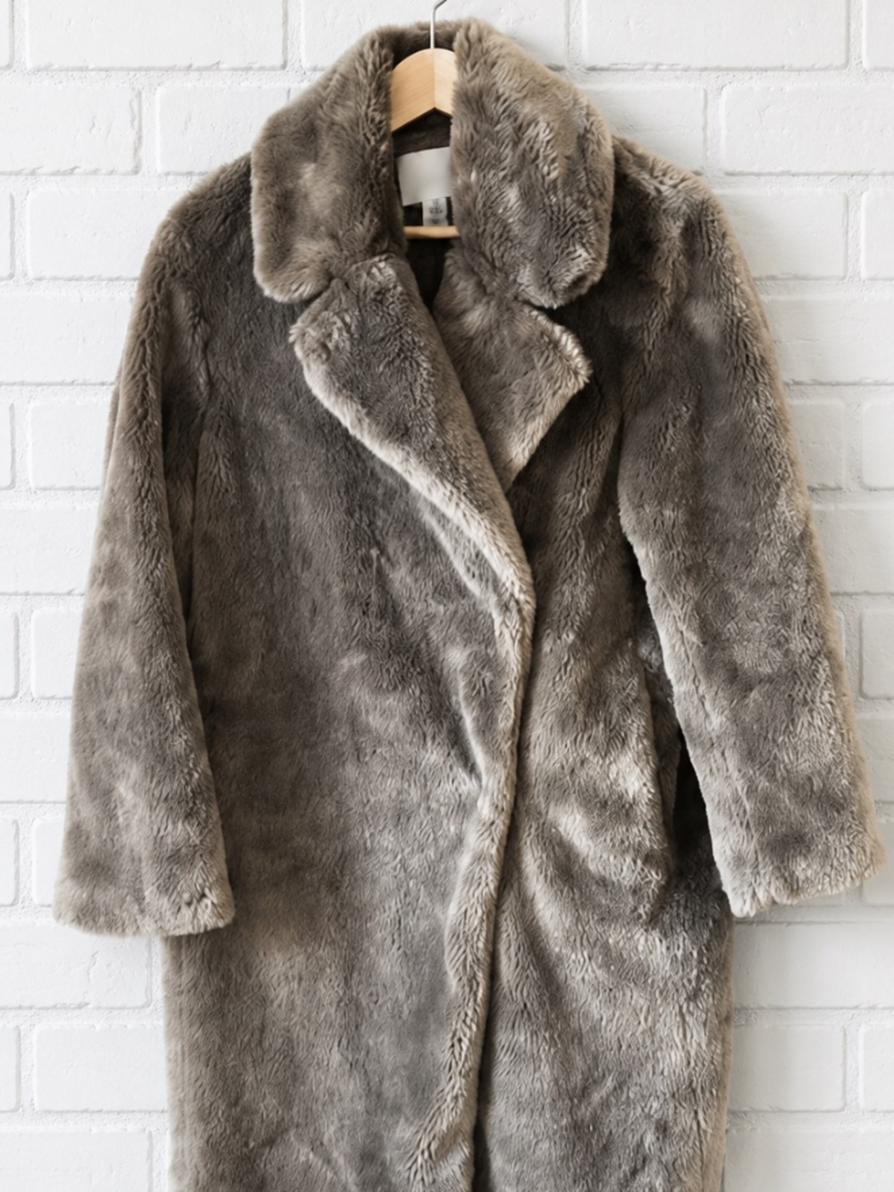 H & M Women's Faux Fur Coat Oversized XS Like New Teddy Jacket